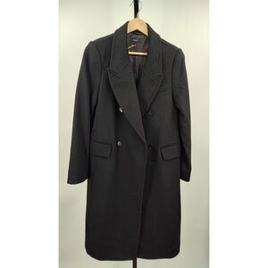 Quince Black Double-Breasted Wool Coat